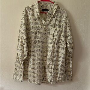 United By Blue Branch Pattern Shirt in Cream and Brown